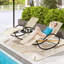 Wrought Studio™ 2 Pcs Outdoor Rocking Lounge Chair With Removable Headrest Breathable Backrest & Seat-6384910