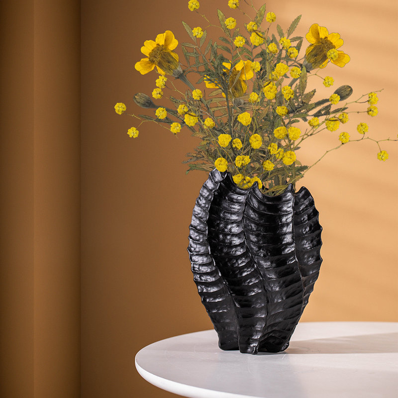 Vase de table en céramique Khusbu, Noir