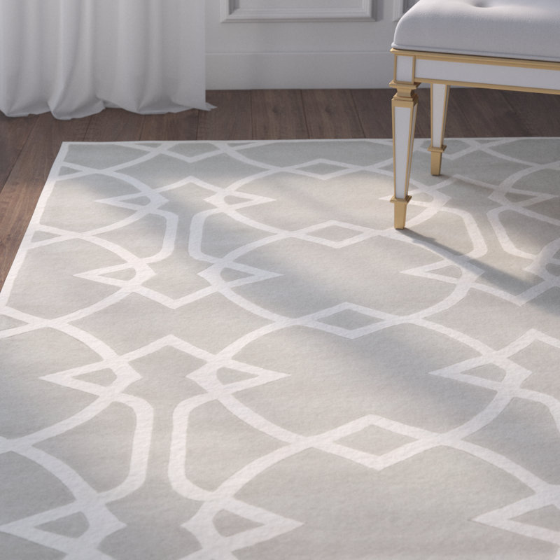 Hamid Hand Tufted Wool Geometric Rug, Rectangle 8' x 10'