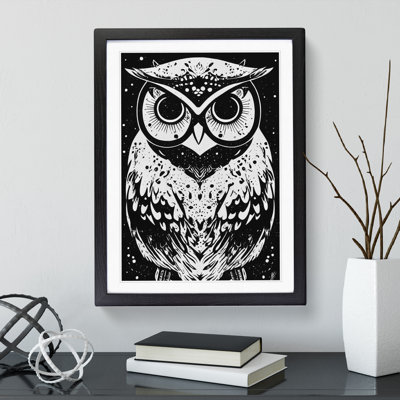 Monochrome Owl - Framed Print