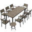 Loddon Aluminum Outdoor Patio Dining Set with Dining Table, Small Side Table and Stackable Chairs-216608246-216608247