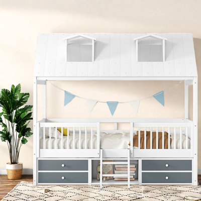 Lits simples en bois fantaisistes avec rangement pour maisons modernes