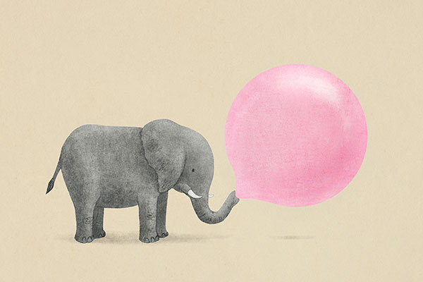 Art sur toile Jumbo Bubble Gum, H 40 po x l 60 po x P 1,5 po