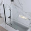 Porte de baignoire pliante/à deux vantaux sans cadre Jraty 39 po L x 55 po H, noire