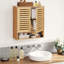 Rangement au-dessus de la toilette en bois massif Meriton-108284773