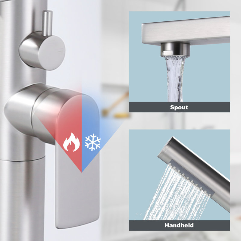 Brushed Nickel Single-Handle Floor Mount Tub Faucet