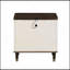 Table de chevet blanche et noyer avec USB