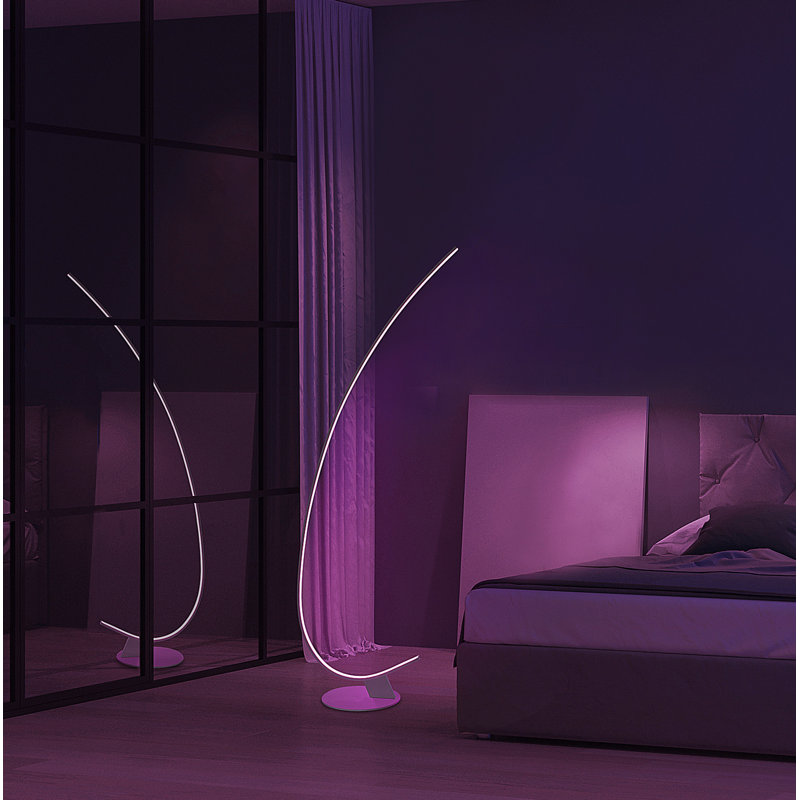 69'' Matte LED Arched Floor Lamp, White