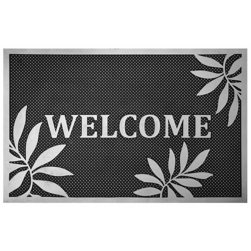 Mahurin Non-Slip Outdoor Doormat, Silver