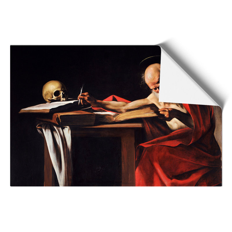 Saint Jerome Writing by Caravaggio - No Frame Painting, 30cm H x 42cm W x 0.1cm D