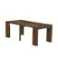 13 Pieces Modern Dining Table Set contains an Extendable Rectangle Kitchen Table and 12 Polyester Fabric Dining Chairs, Antique Walnut-1494157364