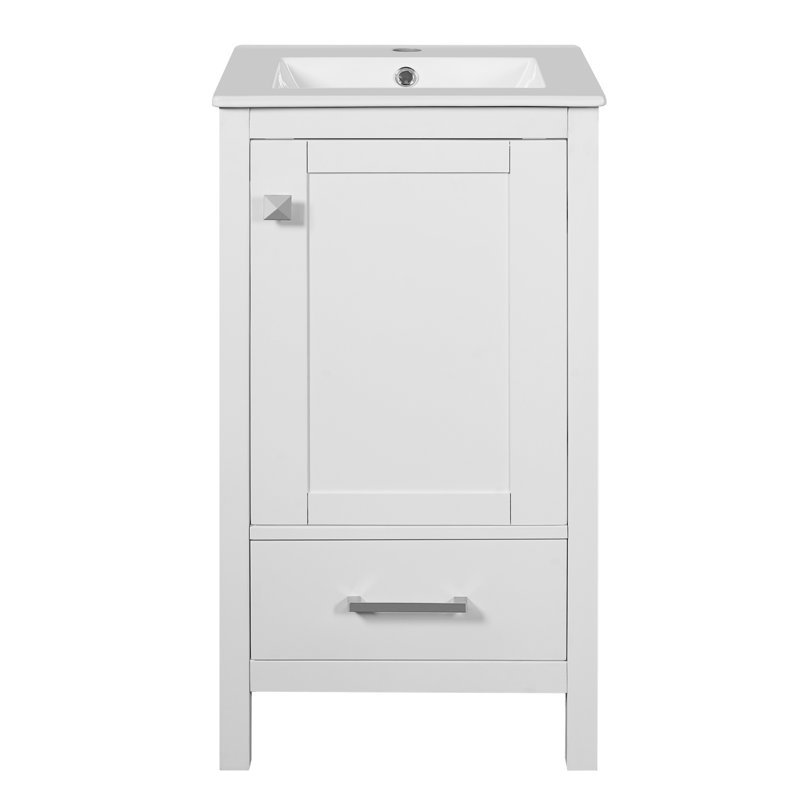 Meuble-lavabo 18 po avec comptoir en céramique, Blanc