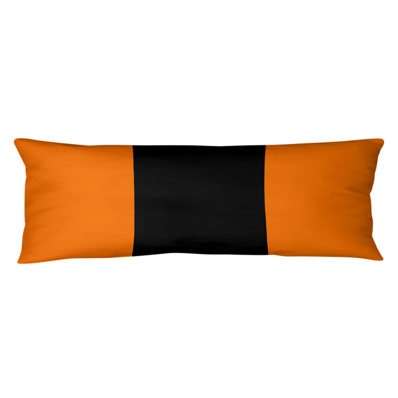 Oreiller pour le corps à rayures en polyester / polyester, Orange / noir, Pistolet Oklahoma