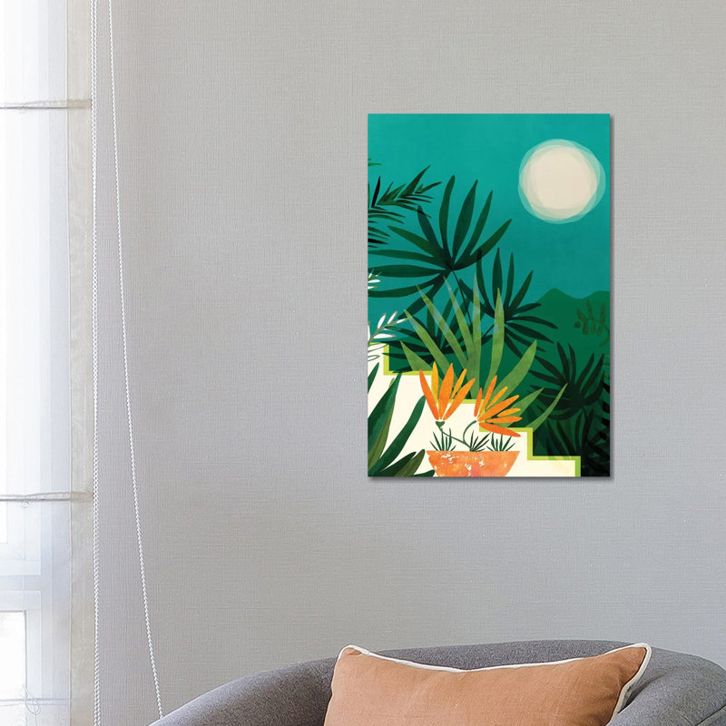 Tropical Moonlight 1 Piece Wrapped Canvas Wall Art, 66.04 cm H x 45.72 cm W x 3.175 cm D
