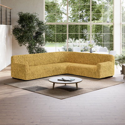 Housse extensible pour canapé d'angle - Écologique et douce - Collection Fuco Cotton