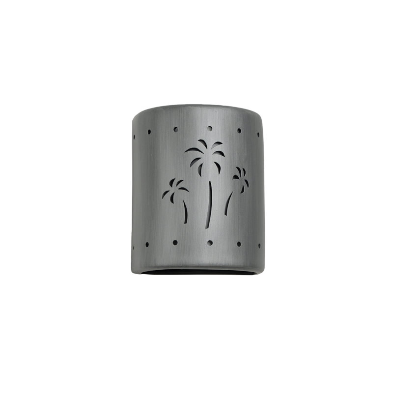Hockinson Ceramic Outdoor Wall Light, LED Bulb Included, 10" H x 8" W x 5" D, Rubbed Pewter