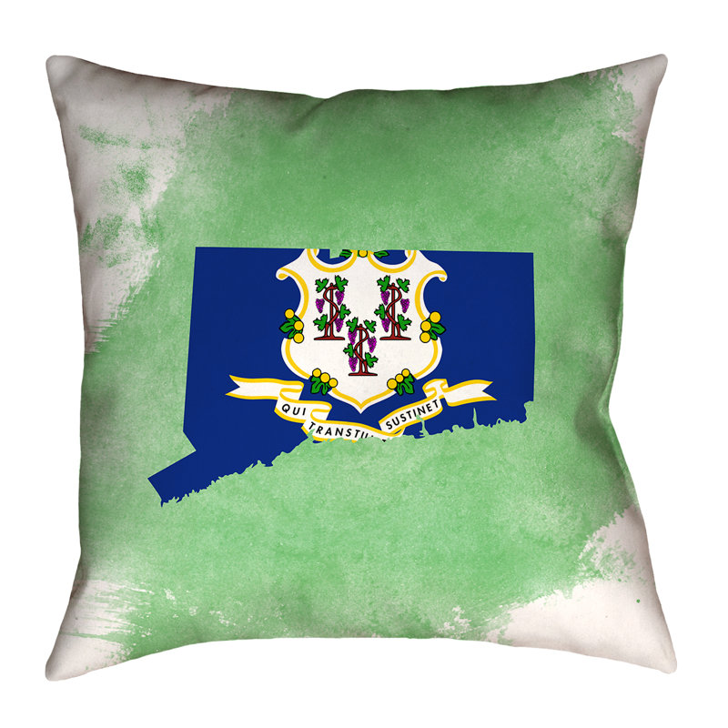 Coussin décoratif brumit connecticut oreiller en faux lin à imprimé double face, 26 po x 26 po, Vert