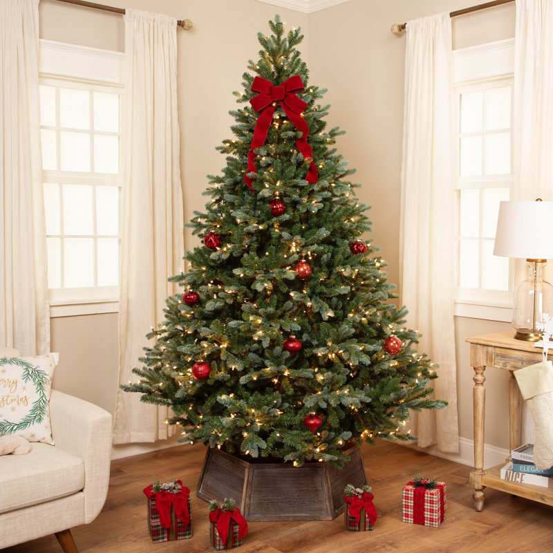 Real Touch Pre-Lit Full Blue Spruce Artificial Christmas Tree - Clear, 6.5'