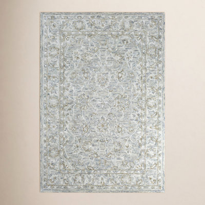 Cait Denim Taupe Ivory Hand-Tufted Oriental Wool Rug