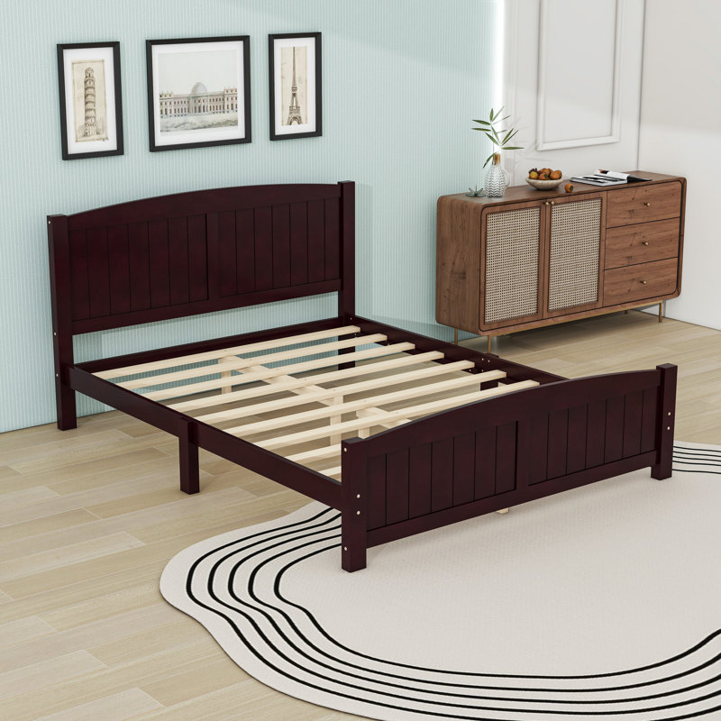 Base de lit plateforme avec lattes de soutien, Espresso, Grand