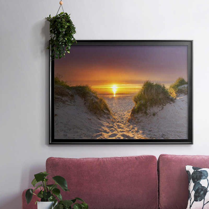 Path To Happiness, H 30 po x l 44 po x P 1,5 po, Toile avec cadre flottant noir