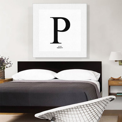 " Modern Black And White Gray Serif Alphabet Letter P "