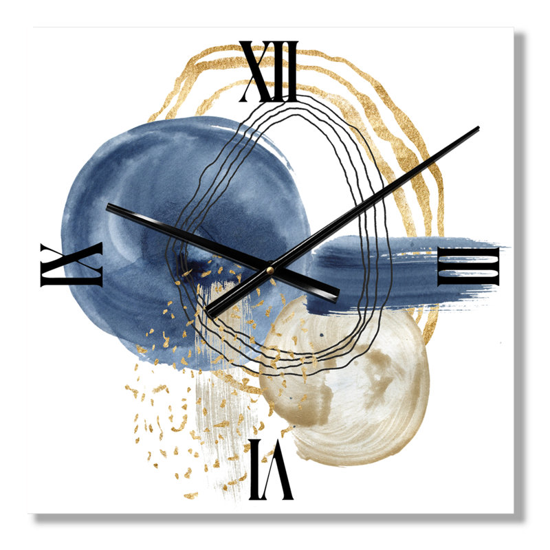 Horloge murale abstraite et vie sous-marine, Petit