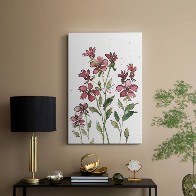 Tiges florales aquarelles II - galerie Cavas sur mesure, H 48 po x l 32 po