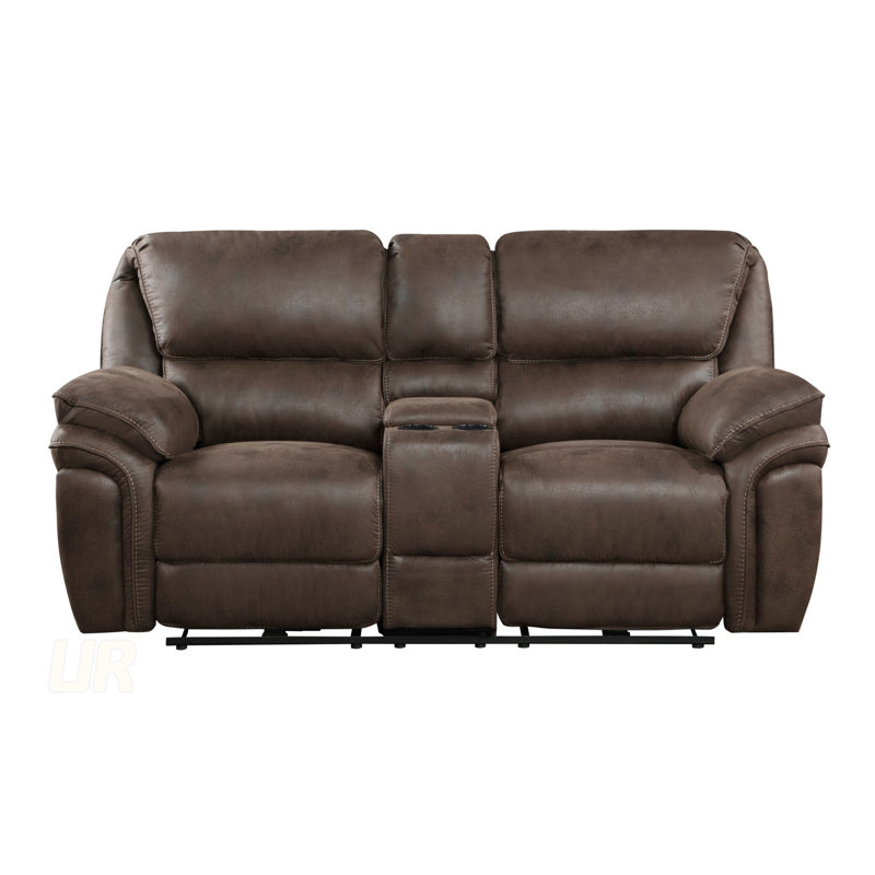 Causeuse inclinable électrique moelleuse avec revêtement en microfibre, port USB et structure en bois massif pour un confort ultime