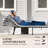 Folding Outdoor Lounge Chair Set of 2, Side Pocket, Grey-1994937254