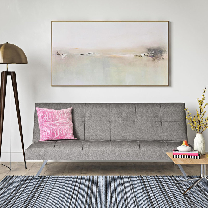 Lit futon, matériaux en métal et en acier inoxydable, de couleur grise, 31,8 po de largeur, convient à divers environnements de 29,04 po de hauteur, peu encombrant