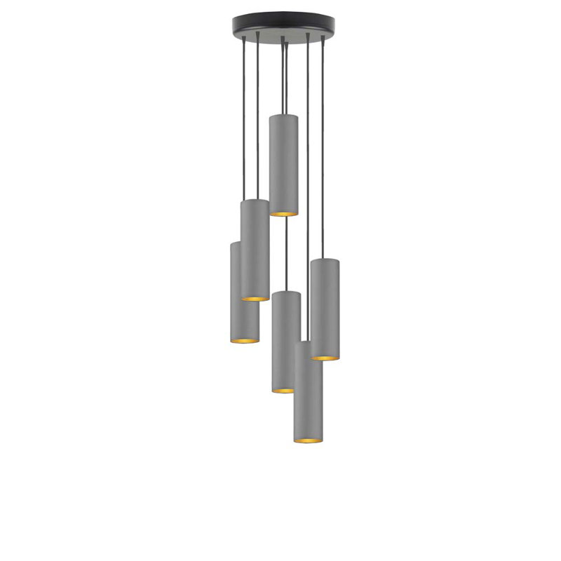 Donn 6 - Light Cluster Pendant, Grey, Matte Black