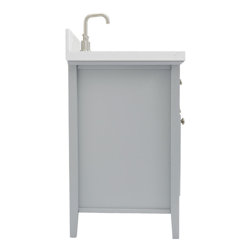 Blazier 42.25'' W Single Vanity, Gray, Left, Oval