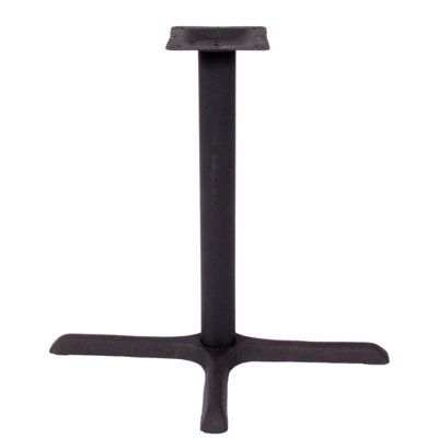 STB Black 24x30" Cross Indoor Dining Height Table Base 4" Column Bolt-On Plate