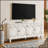 Mid Century Modern Sideboard Buffet Cabinet With Ample Storage, Symmetrical Geometric Accent For Living Room And Kitchen-770645811