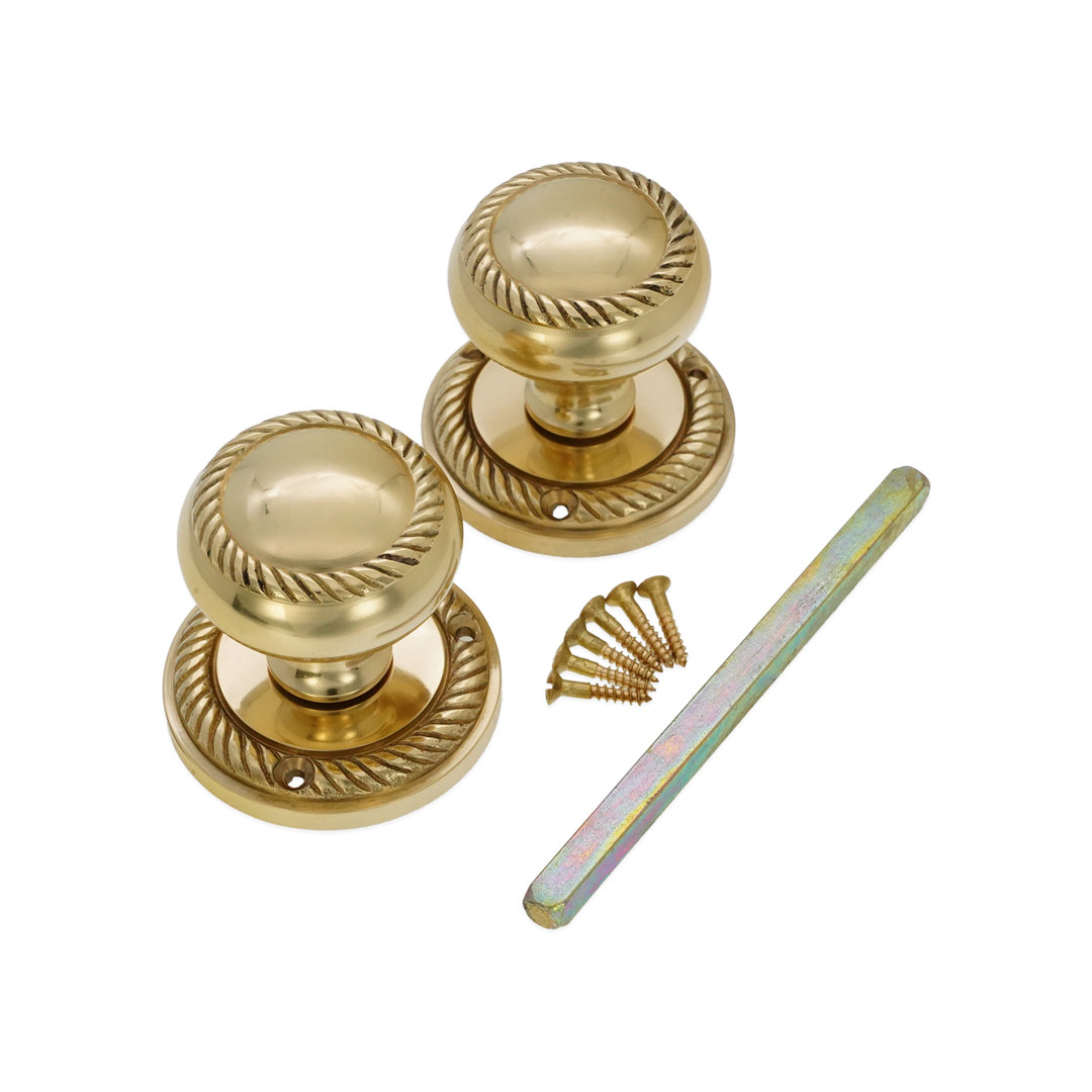 Georgian Mortice Door Knob Polished Brass