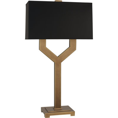 Lampe de table de la collection Modern Srkashlteni avec finition laiton rétro - Angles dynamiques, abat-jour en parchemin opaque, gradateur pleine gamme, 100 W maximum, homologué UL