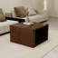Table basse de style ferme en bois d'ingénierie, carré de 30,8 po, rangement à 2 niveaux, multifonctionnel, assemblage facile-932292589