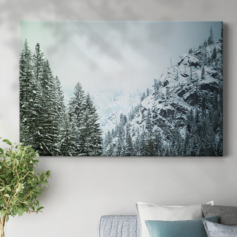 Chutes de neige dans Cascadia II V1, toile tendue avec châssis, H 32 po x l 48 po