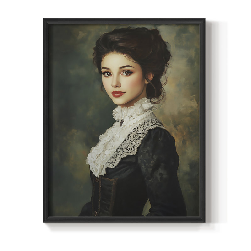 Reproduction encadrée WOMEN Series CCVI - bois massif, H 30 po x l 24 po, Noir, noir, noir, noir