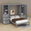 Grand lit escamotable avec tiroirs et tablettes-1916929940