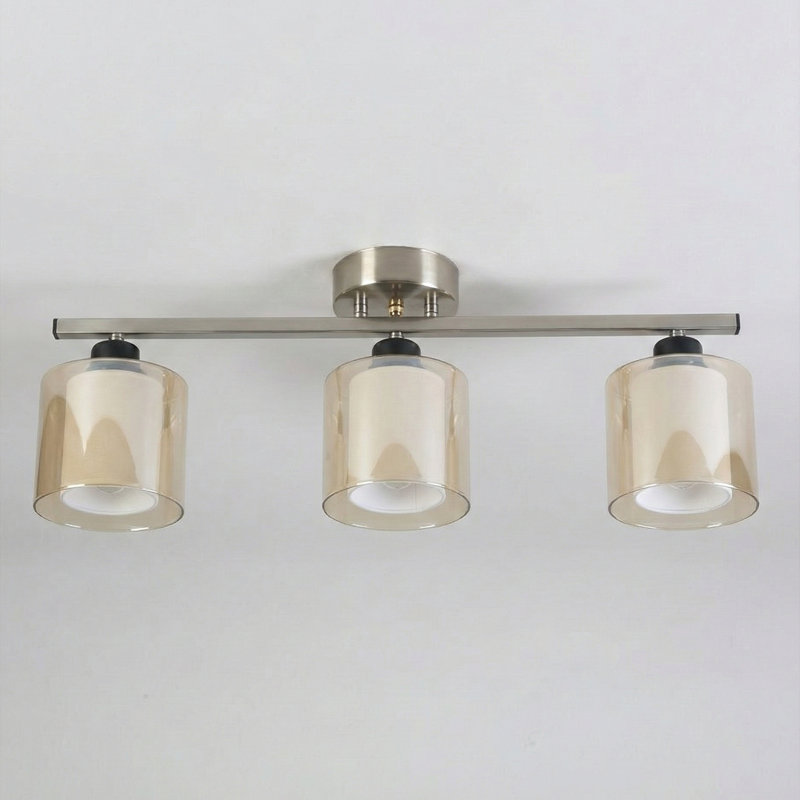 Plafonnier encastré cylindrique en verre Modern Modern, Chrome mat