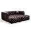 Ensemble de canapé moderne 77 po, canapé modulaire rembourré en similicuir 2 places avec conception touffetée à la main pure, 2 repose-pieds et 2 coussins, combinaison multiple pour le salon