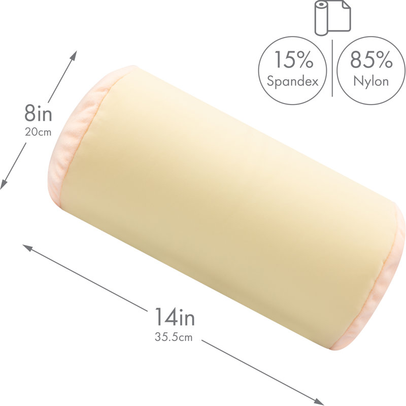 Microbead Bolster Neck Roll Pillow, Off White Cream