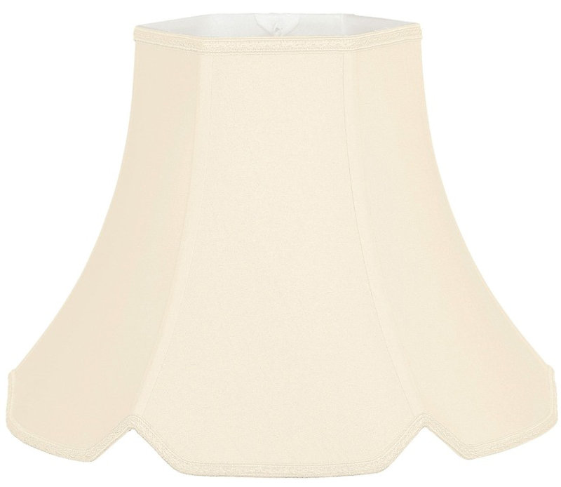 Abat-jour cloche en soie / shantung (araignée), Coquille d'oeuf, H 12,25 po x l 16 po x P 16 po