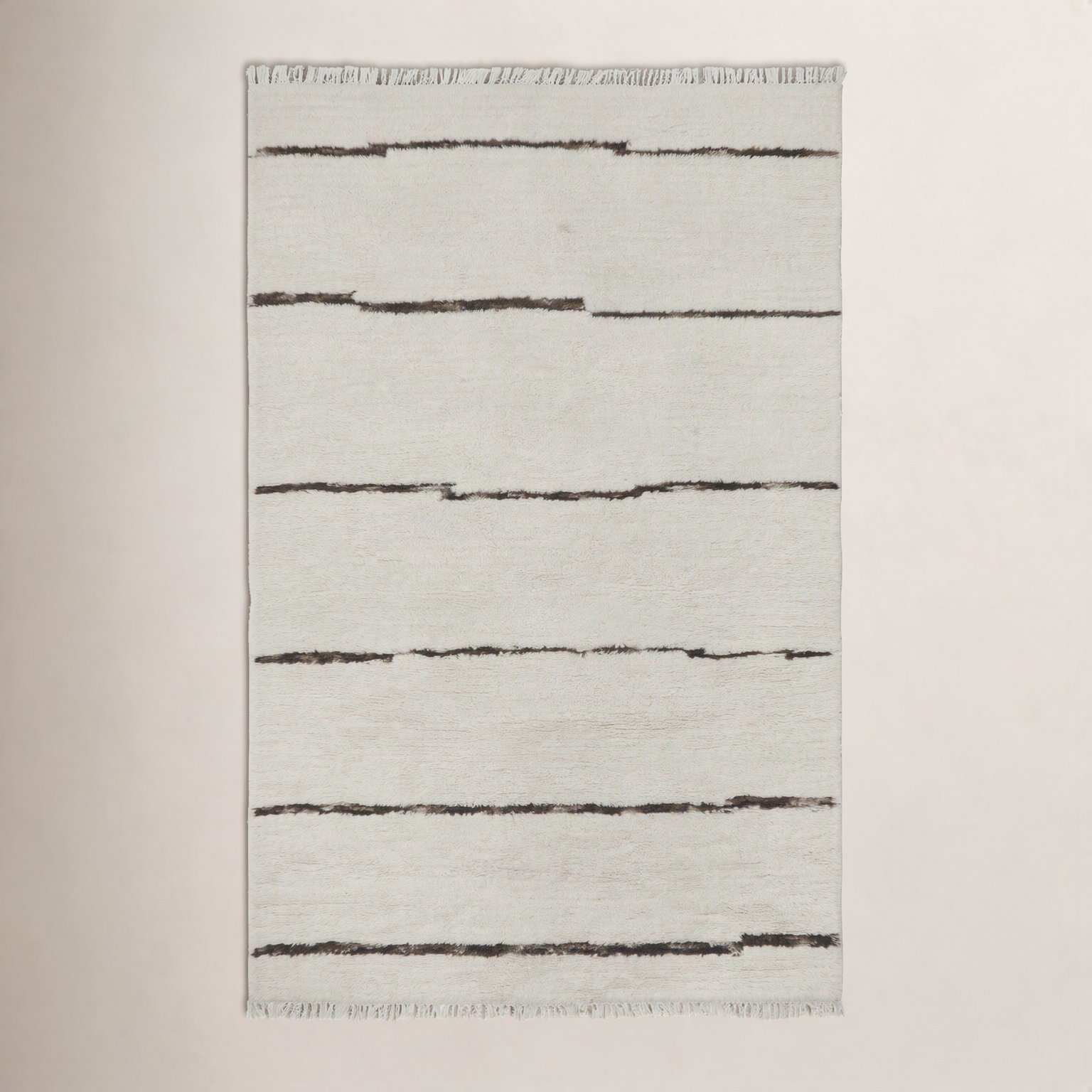 Hand-Woven Striped Wool Rug, Rectangle 7'6" x 9'6"