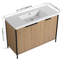 Meuble-lavabo autoportant de 48 po avec lavabo en résine et 3 portes d'armoire à fermeture en douceur