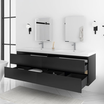Meuble-lavabo flottant avec lavabo