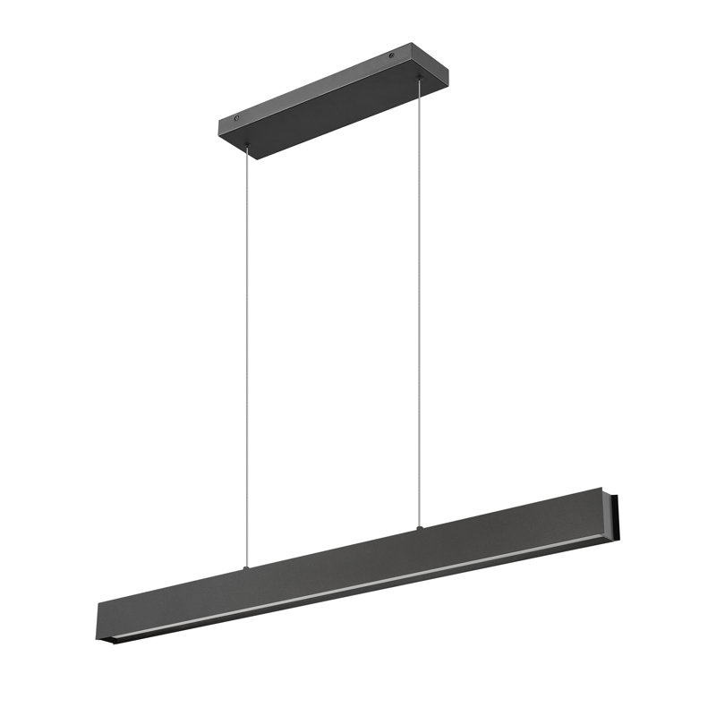 Lustre linéaire 1 lumière Dunkley, Noir mat, H 3 po x l 45 po x P 4,5 po
