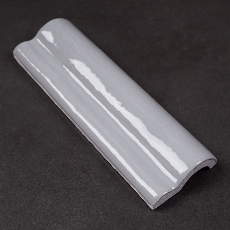 New Country 1.97" x 5.9" Ceramic Chair Rail Tile Trim, Ceniza Gray